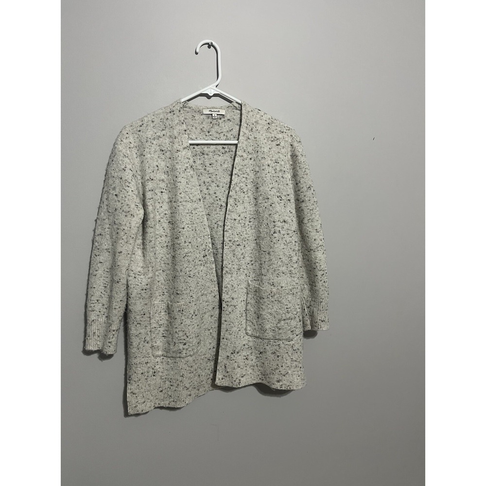 Madewell Donegal Kent Cardigan Sweater Medium Wool Blend Long Coziest Yarn Cream